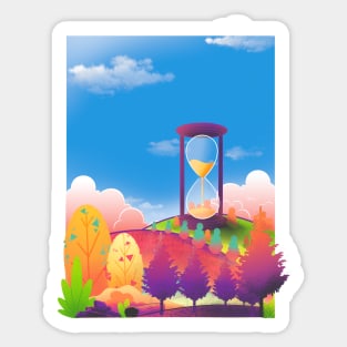 Hourglass and nature Sticker